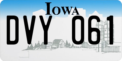 IA license plate DVY061