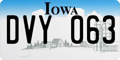 IA license plate DVY063