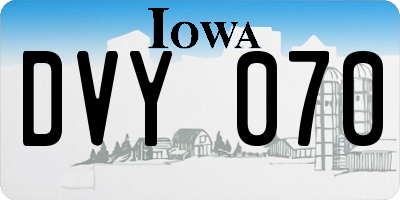 IA license plate DVY070