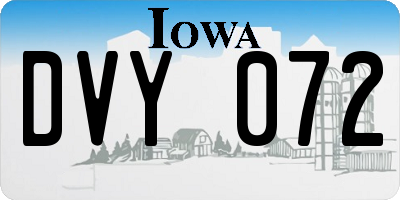 IA license plate DVY072