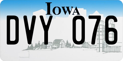 IA license plate DVY076