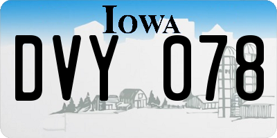 IA license plate DVY078