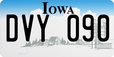 IA license plate DVY090