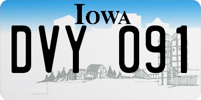 IA license plate DVY091