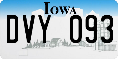 IA license plate DVY093