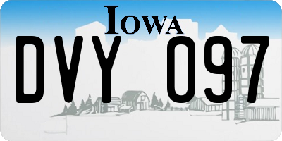 IA license plate DVY097