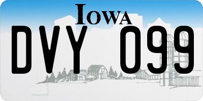 IA license plate DVY099