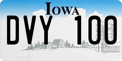 IA license plate DVY100