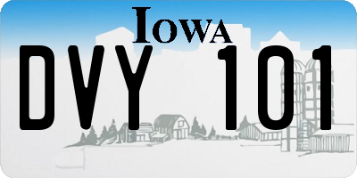 IA license plate DVY101