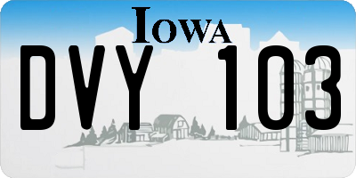 IA license plate DVY103