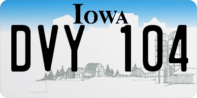 IA license plate DVY104