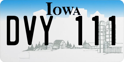IA license plate DVY111