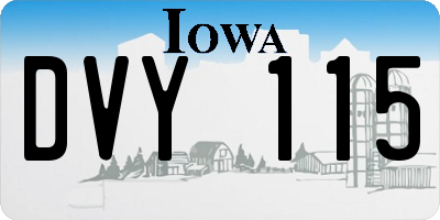 IA license plate DVY115