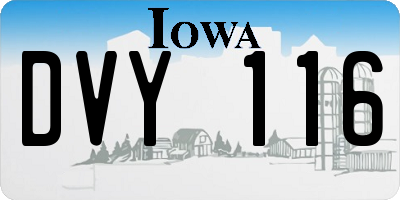 IA license plate DVY116