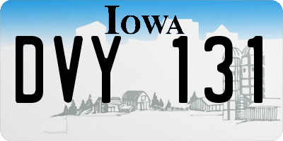 IA license plate DVY131