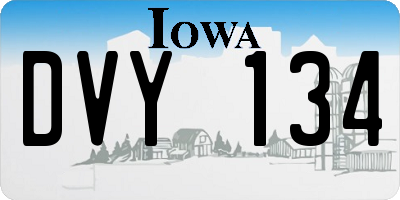 IA license plate DVY134