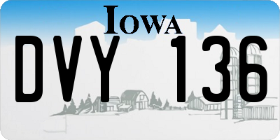 IA license plate DVY136
