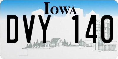 IA license plate DVY140