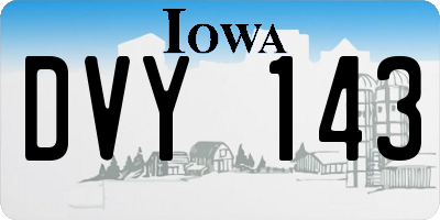 IA license plate DVY143
