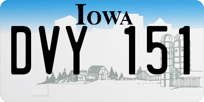 IA license plate DVY151