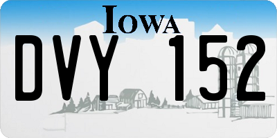 IA license plate DVY152