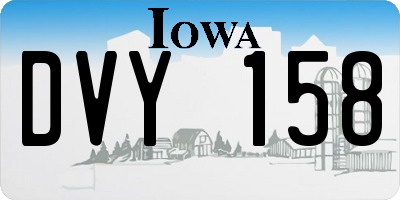 IA license plate DVY158