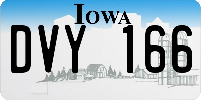 IA license plate DVY166