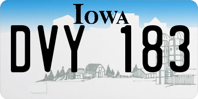IA license plate DVY183