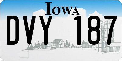 IA license plate DVY187