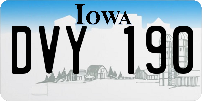 IA license plate DVY190