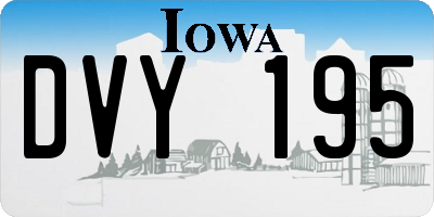 IA license plate DVY195