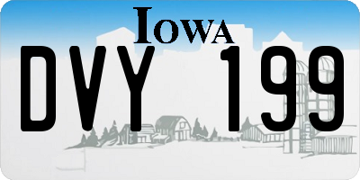 IA license plate DVY199