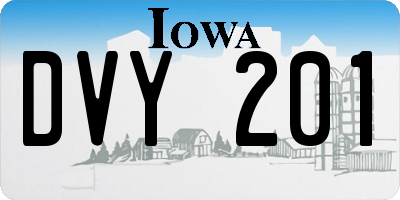 IA license plate DVY201