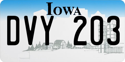 IA license plate DVY203