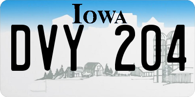 IA license plate DVY204