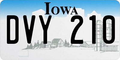 IA license plate DVY210
