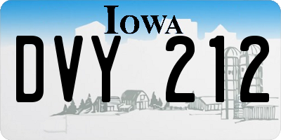 IA license plate DVY212