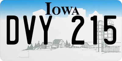 IA license plate DVY215
