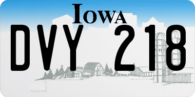 IA license plate DVY218