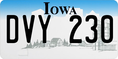 IA license plate DVY230