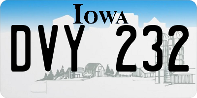 IA license plate DVY232