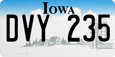 IA license plate DVY235