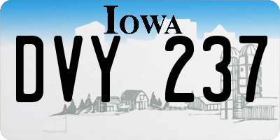 IA license plate DVY237