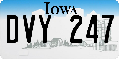 IA license plate DVY247