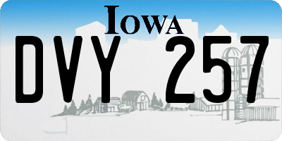 IA license plate DVY257