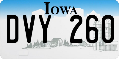 IA license plate DVY260