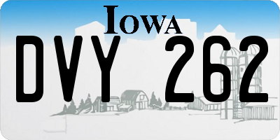 IA license plate DVY262