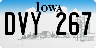 IA license plate DVY267