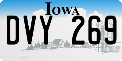 IA license plate DVY269