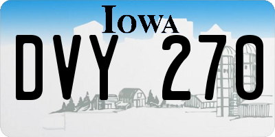 IA license plate DVY270